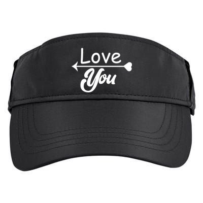 Love You Arrow Heart Adult Drive Performance Visor