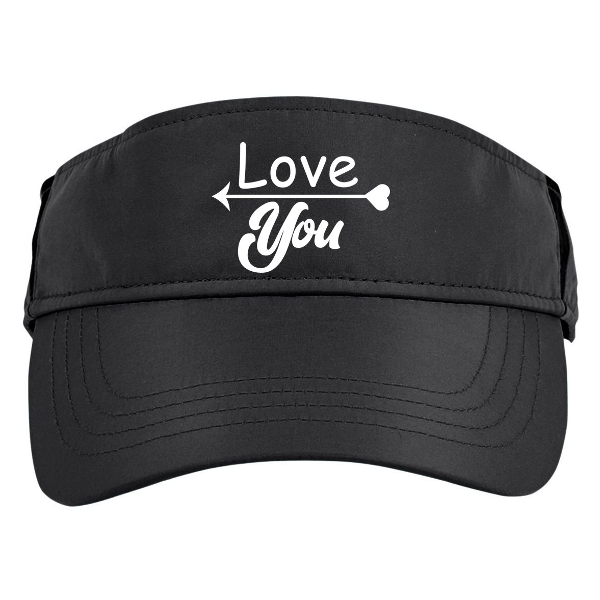 Love You Arrow Heart Adult Drive Performance Visor