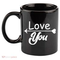 Love You Arrow Heart 11oz C Handle Ceramic Mug