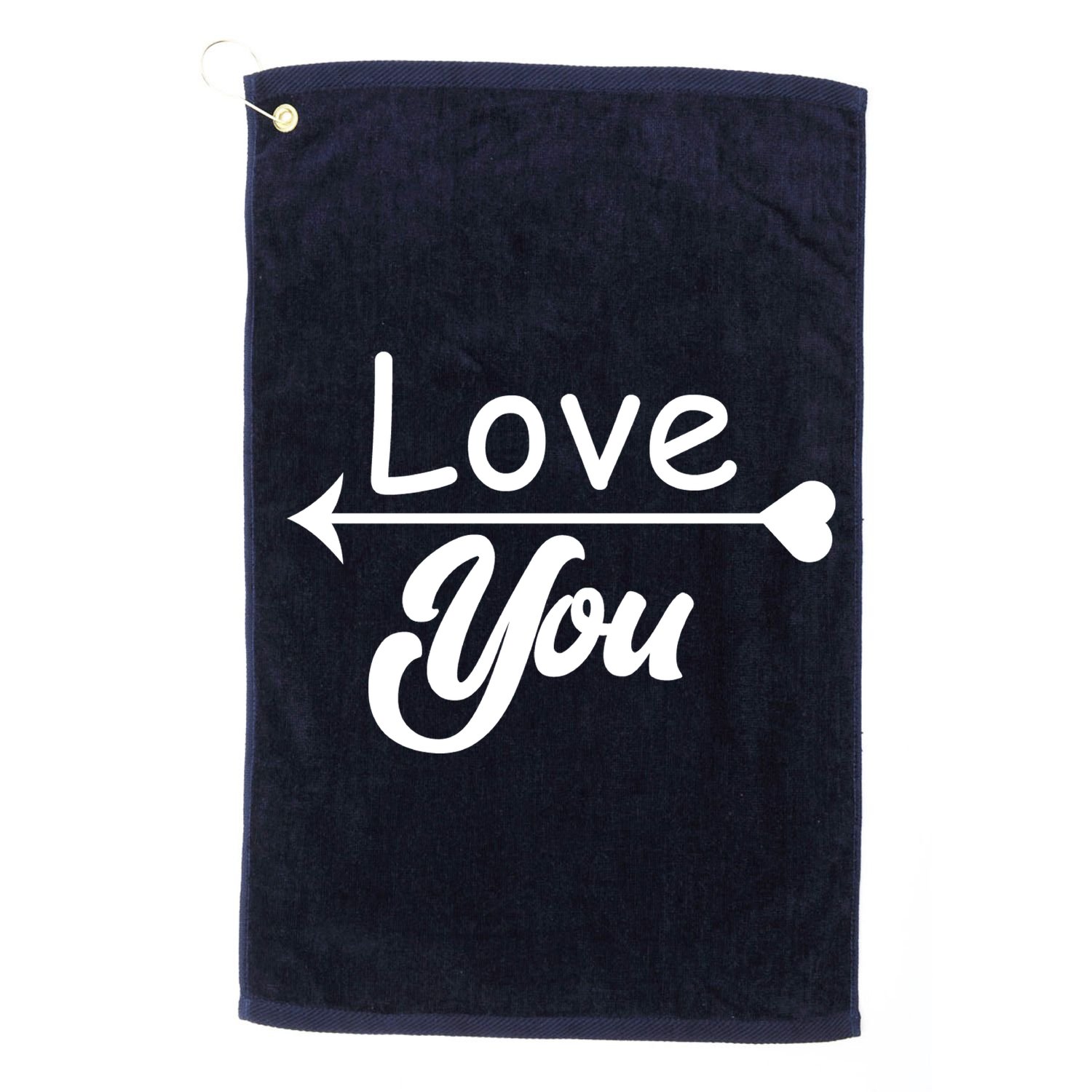 Love You Arrow Heart Golf Towel