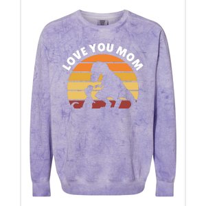 Love You Mom Dinosaur Colorblast Crewneck Sweatshirt