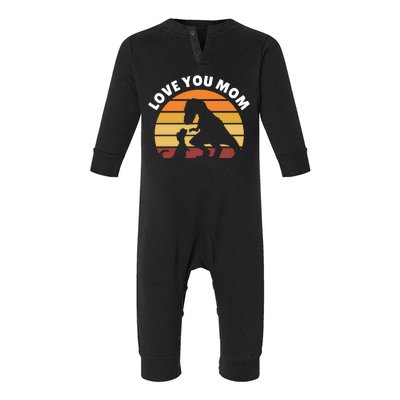 Love You Mom Dinosaur Infant Fleece One Piece