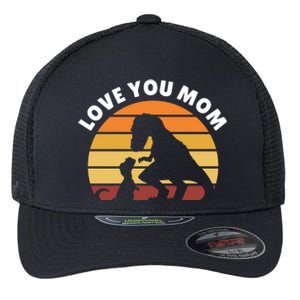 Love You Mom Dinosaur Flexfit Unipanel Trucker Cap