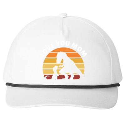 Love You Mom Dinosaur Snapback Five-Panel Rope Hat