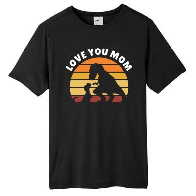 Love You Mom Dinosaur Tall Fusion ChromaSoft Performance T-Shirt