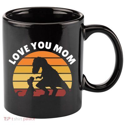 Love You Mom Dinosaur 11oz C Handle Ceramic Mug
