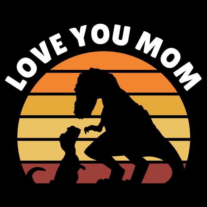 Love You Mom Dinosaur 16 in Basic Backpack