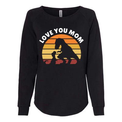 Love You Mom Dinosaur Womens California Wash Sweatshirt