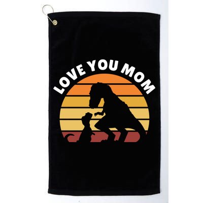 Love You Mom Dinosaur Golf Towel