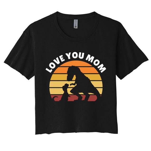 Love You Mom Dinosaur Crop Top