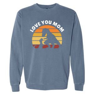 Love You Mom Dinosaur Garment-Dyed Sweatshirt