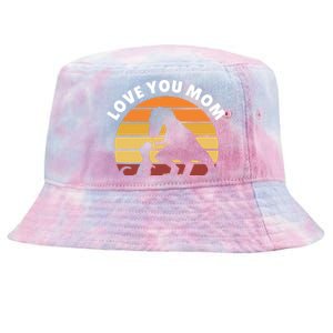 Love You Mom Dinosaur Tie-Dyed Bucket Hat