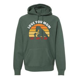 Love You Mom Dinosaur Premium Hoodie