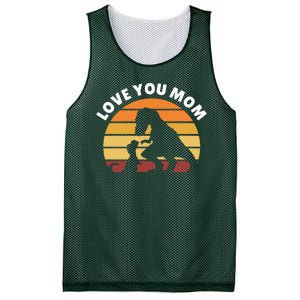 Love You Mom Dinosaur Mesh Reversible Basketball Jersey Tank