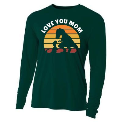 Love You Mom Dinosaur Cooling Performance Long Sleeve Crew