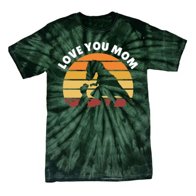 Love You Mom Dinosaur Tie-Dye T-Shirt