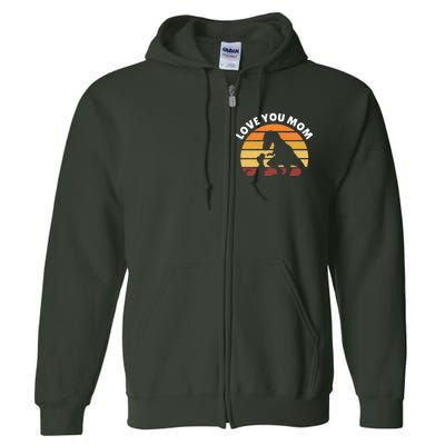 Love You Mom Dinosaur Full Zip Hoodie