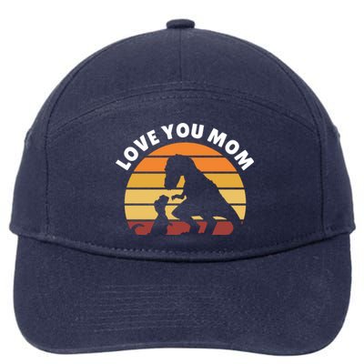 Love You Mom Dinosaur 7-Panel Snapback Hat