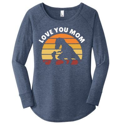 Love You Mom Dinosaur Women's Perfect Tri Tunic Long Sleeve Shirt