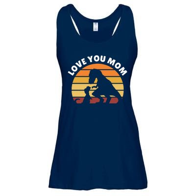 Love You Mom Dinosaur Ladies Essential Flowy Tank