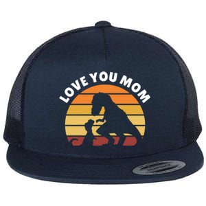 Love You Mom Dinosaur Flat Bill Trucker Hat