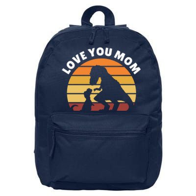 Love You Mom Dinosaur 16 in Basic Backpack