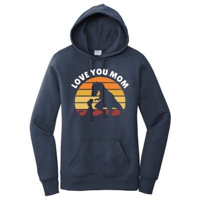 Love You Mom Dinosaur Women's Pullover Hoodie