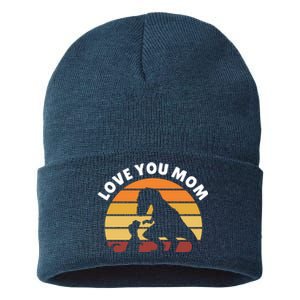 Love You Mom Dinosaur Sustainable Knit Beanie