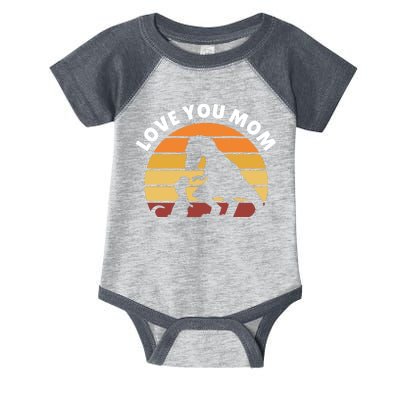 Love You Mom Dinosaur Infant Baby Jersey Bodysuit