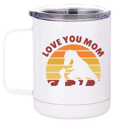 Love You Mom Dinosaur 12 oz Stainless Steel Tumbler Cup