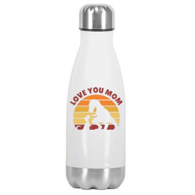 Love You Mom Dinosaur Stainless Steel Insulated Water Bottle