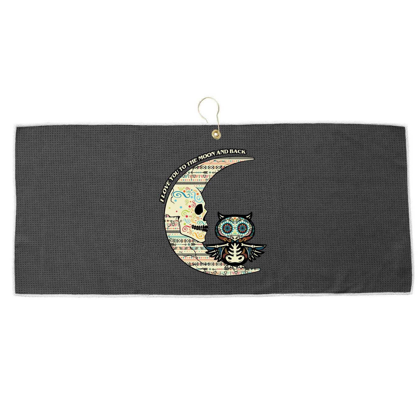 Love you to the moon and back Large Microfiber Waffle Golf Towel