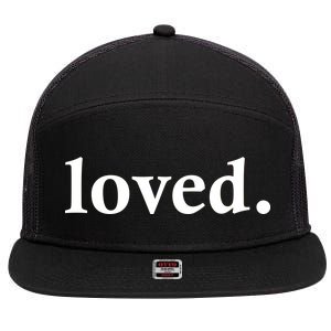 Loved. Valentine's Day Love Classic Logo 7 Panel Mesh Trucker Snapback Hat