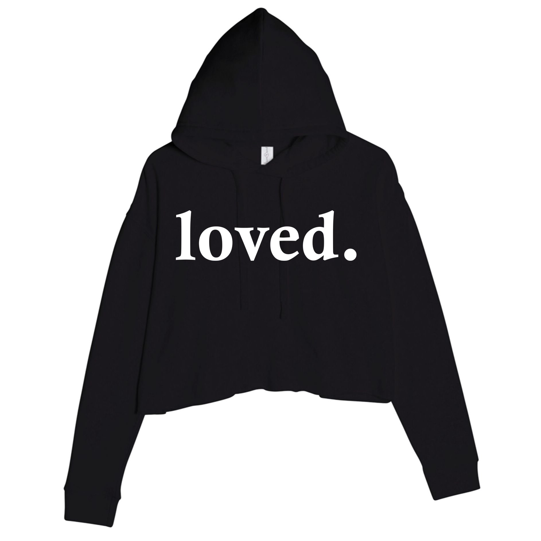 Loved. Valentine's Day Love Classic Logo Crop Fleece Hoodie