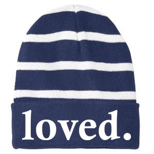 Loved. Valentine's Day Love Classic Logo Striped Beanie with Solid Band