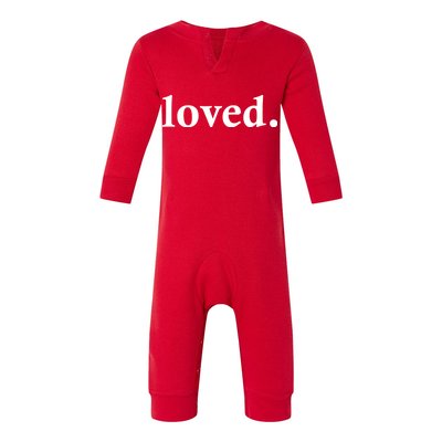 Loved. Valentine's Day Love Classic Logo Infant Fleece One Piece