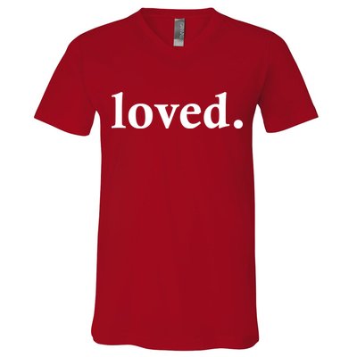 Loved. Valentine's Day Love Classic Logo V-Neck T-Shirt