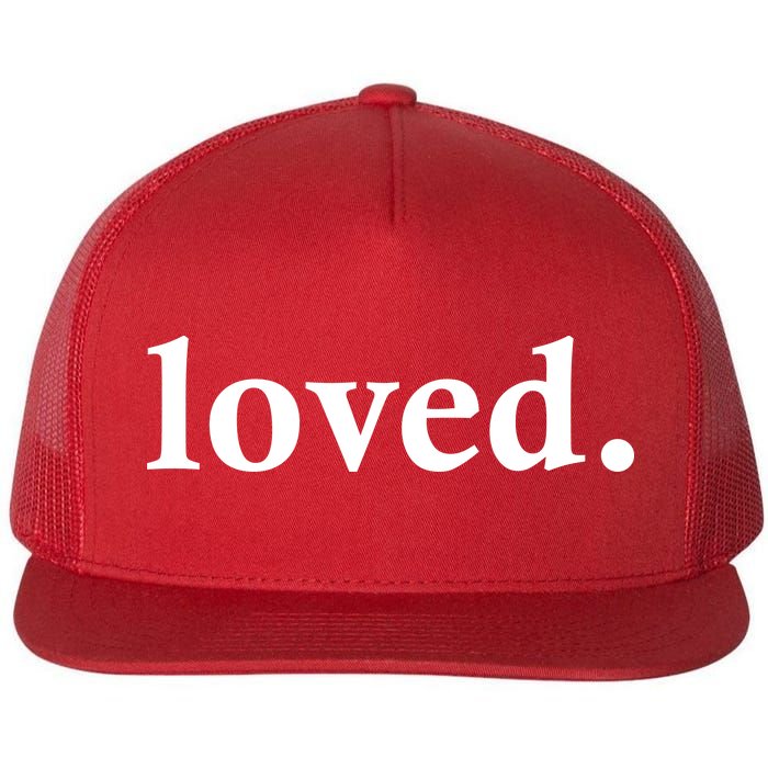 Loved. Valentine's Day Love Classic Logo Flat Bill Trucker Hat