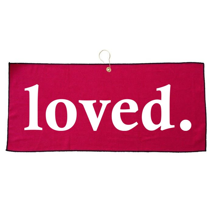 Loved. Valentine's Day Love Classic Logo Large Microfiber Waffle Golf Towel