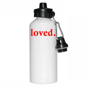 Loved. Valentine's Day Love Classic Logo Aluminum Water Bottle