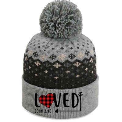 Loved Arrow Heart John 3:16 The Baniff Cuffed Pom Beanie