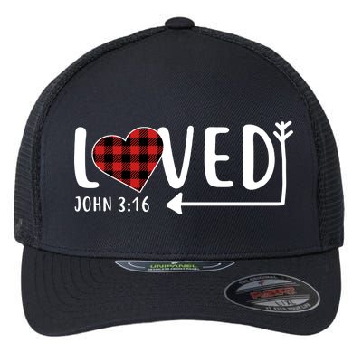 Loved Arrow Heart John 3:16 Flexfit Unipanel Trucker Cap