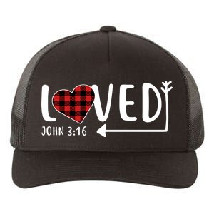 Loved Arrow Heart John 3:16 Yupoong Adult 5-Panel Trucker Hat