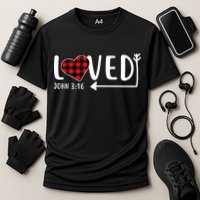 Loved Arrow Heart John 3:16 Cooling Performance Crew T-Shirt
