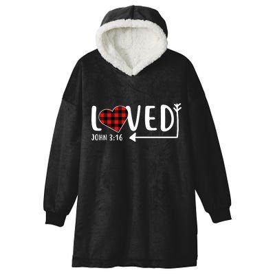 Loved Arrow Heart John 3:16 Hooded Wearable Blanket