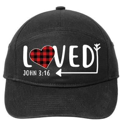 Loved Arrow Heart John 3:16 7-Panel Snapback Hat