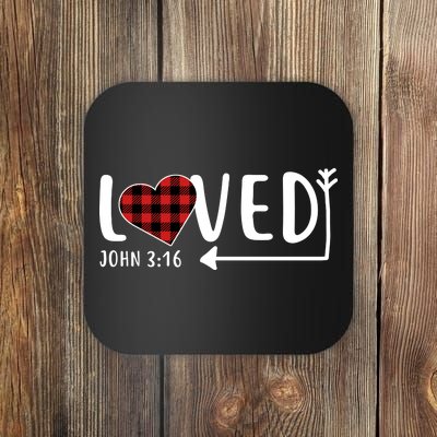 Loved Arrow Heart John 3:16 Coaster