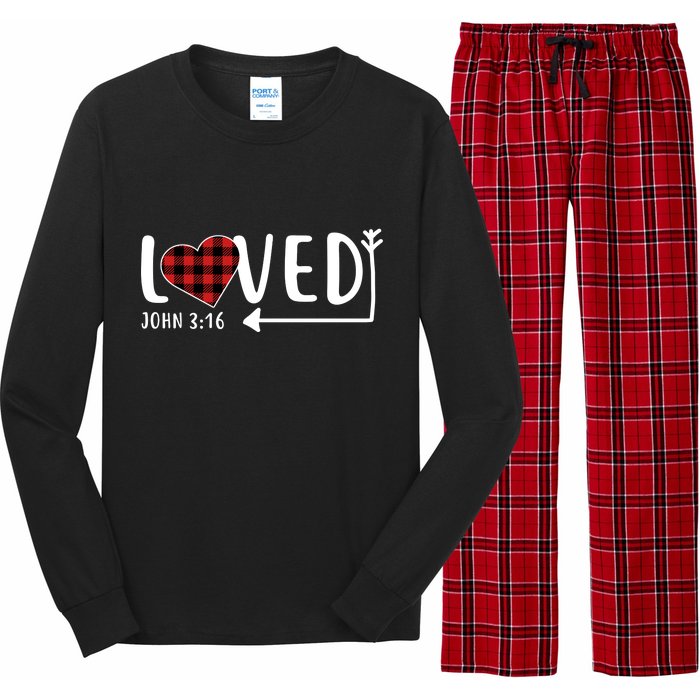 Loved Arrow Heart John 3:16 Long Sleeve Pajama Set