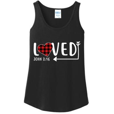 Loved Arrow Heart John 3:16 Ladies Essential Tank