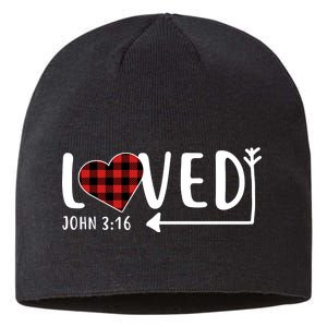 Loved Arrow Heart John 3:16 Sustainable Beanie